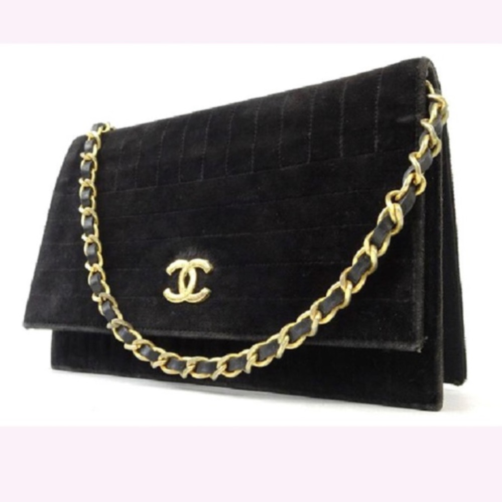 SALE TODAY Authentic Chanel Velour Wallet on Chain